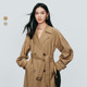 Evely's classic basic versatile aura double-breasted belt waist trouser long windbreaker 2024 autumn jacket