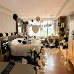 Birthday Balloon Decoration Set for Adult Ceremonies, Home, Hotel Background, High-End Birthday Setup, Atmospheric Scene Decoration