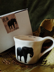  Go to Manzhouli to See the Elephants｜ Original Ceramic Coffee Cup Birthday Niche Gift Graduation Gift