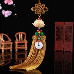 Car Pendant, Personalized and Creative High-End Pendant, Chinese Style Lotus Ornament, Rearview Mirror Interior Decoration