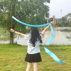 4m Sky Blue Gymnastics Streamer Jk Performance Jk Photo Classical Ancient Style Ethnic Dance Hand-Held Ribbon Gymnastics Ribbon