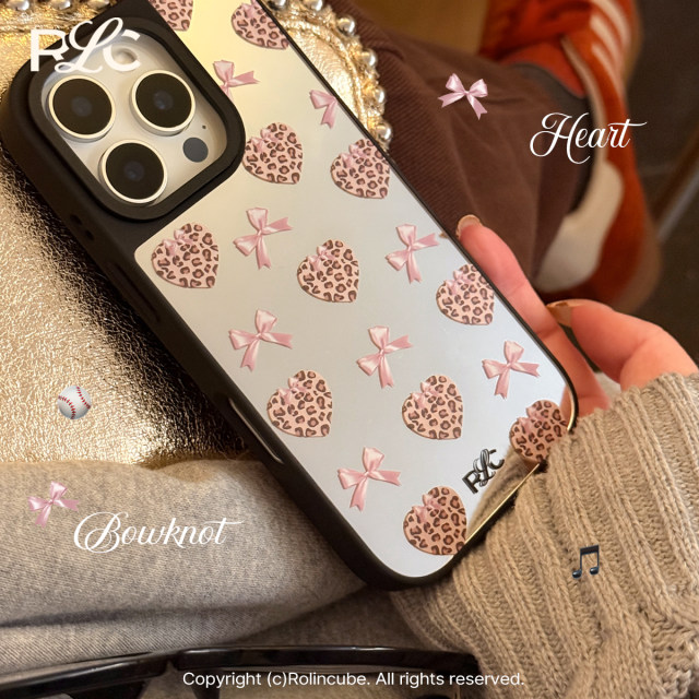 Rolincube original Apple 16 ProMax mobile phone case mirror iPhone 16 Pro suitable for personalized mirror 14Pro leopard print 15ProMax all inclusive 17Pro black edge 17ProMax new model