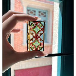Authentic | Nanyang Old Dreams·Quanzhou Minnan Tile Open and Close Green Glaze Flower Window Refrigerator Magnet Cultural and Creative Souvenir