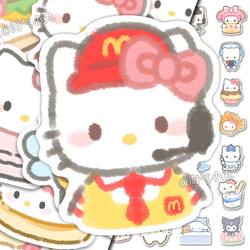 I00 Cute Q-Version Soft and Fluffy Hello Kitty Stickers Sanrio Kitty Meow ins High-Value DIY Notebook