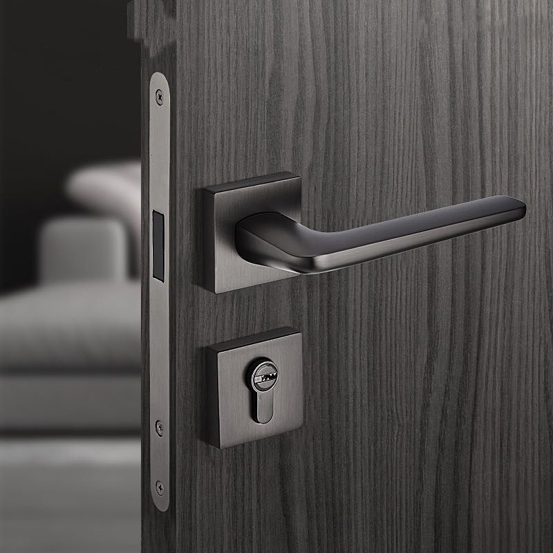 Wooden Door Lock - Minimalist Black Magnetic Lock - Bedroom/Bathroom