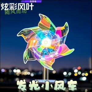 
Rotating colorful windmill electric car decoration ornaments wind energy generation colorful luminous battery car motorcycle ornaments