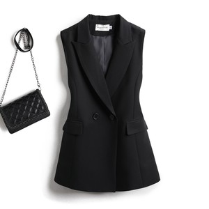 
Black suit vest women's jacket with outerwear for women's vest 2025 women's new spring and autumn outfit pony clip
