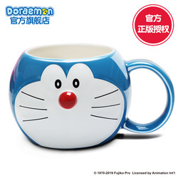 Doraemon Official Genuine Blue Fat Man Drinking Cup Blue Mug Ceramic Shaped Cup Cartoon Expression Cup