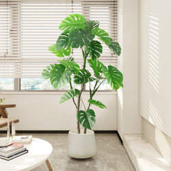 Simulated Green Plant Monstera Nordic Style Artificial Tree Living Room Plant Potted Plant High-End Light Luxury Indoor Decoration Landscape Ornament