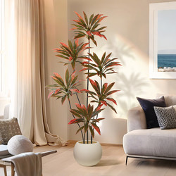 Simulated Green Plants, High-End Light Luxury Areca Palm, Living Room Artificial Indoor Plant Potted Ornaments, Floor-Standing Decorative Fake Tree Green Plants