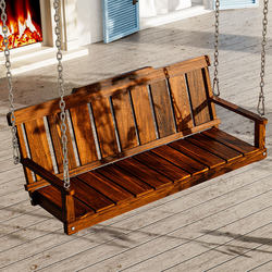 Anticorrosive Wood Swing Wooden Hanging Chair Outdoor Courtyard Solid Wood Cradle Garden Wooden Rocking Chair Balcony Wooden Swing