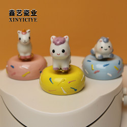 Creative Jingdezhen Ceramic Little Horse Spinning Figurine Cute Cartoon Animal Small Ornament Desktop Decoration Small Gift