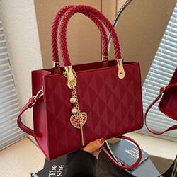 Red Bag for Women, Wedding Bag, Bridal Bag, High-End, Youthful, 2025 New Model, Large Capacity, Mother's Handbag, Crossbody Bag