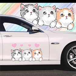 Cute Cat Electric Car Stickers Car Decoration Scratch Cover Stickers Body Stickers Personalized Creative