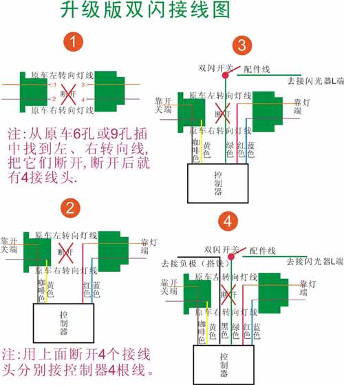 升级版摩托车双闪控制器/双跳灯/转向优先,推荐