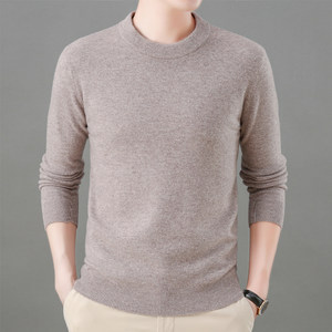 
[100% pure wool] Men's knitted turtleneck sweater, warm and thickened middle-aged autumn and winter pullover base layer