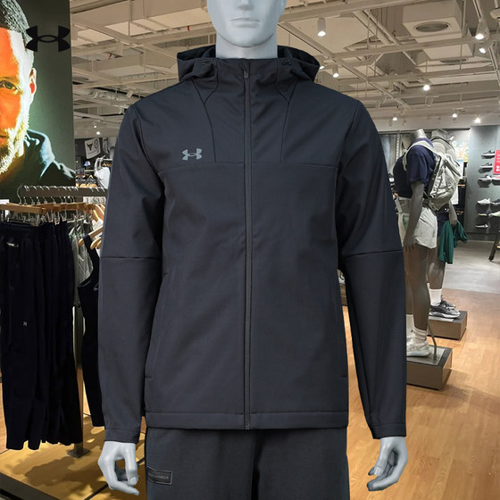 
Under Armour UA Jacket Spring New Men and Women's Same Outdoor Leisure Plus Fleece Warm Sports Hooded Woven Jacket