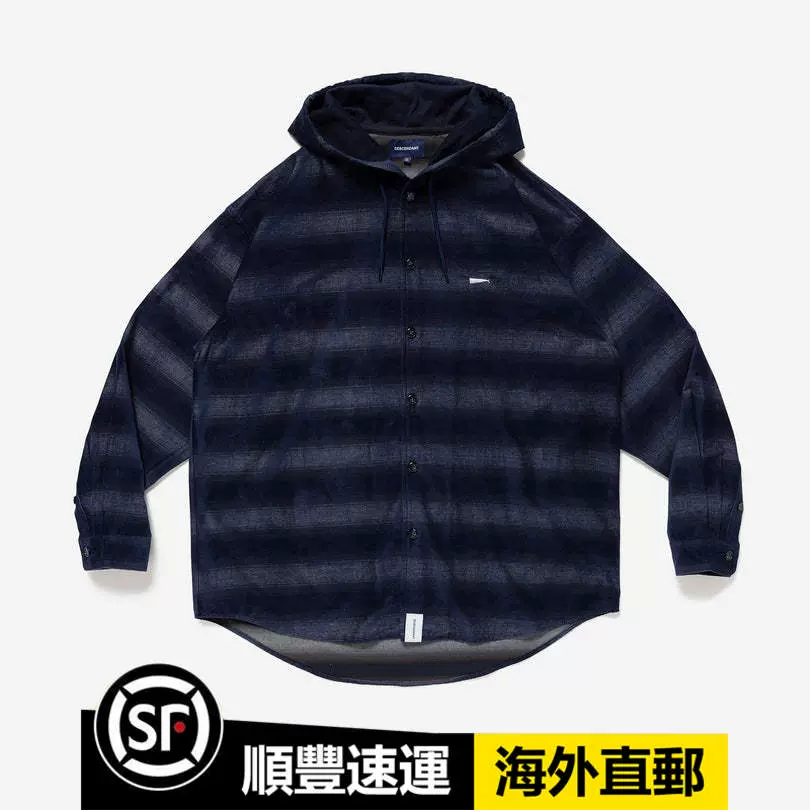 Descendant MULE HOODED STRIPE LS SHIRT男23秋條紋長袖襯衫2-Taobao