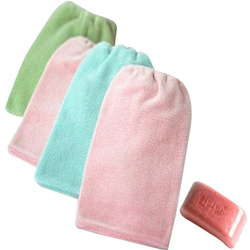 Buy 3 Get 1 Free: Shuang Feifei Korean Magic Soap, Rubbing Mud Bath Gloves, And Bath Towel Set