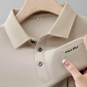 
100% cotton new style real pocket men's short-sleeved T-shirt breathable hole lapel POLO shirt summer loose top embroidery