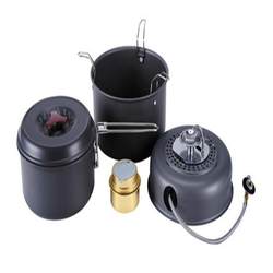 Outdoor camping cookware alcohol or gas tank dual-purpose burner