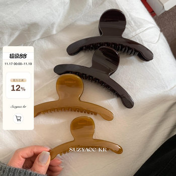 
suzyacc kr super texture ginger large grabber 2025 new ins chocolate color high-end hair clip