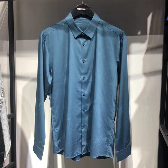 
Brand men's clothing store removed from the cabinet spring style men's no-iron anti-wrinkle traceless youth business solid color long-sleeved shirt shirt