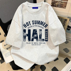 Overseas Orders, Export Surplus, Clearance Sale~ American-Style Heavyweight Couple's Pure Cotton Short-Sleeve T-Shirts, Men's and Women's Summer Tops