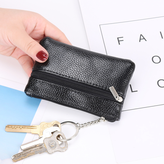 MIRKUZI Portamonete Da Donna, Portafoglio Piccolo Da Donna In Morbida Pelle PU Portamonete Portatile Con Cerniera Portachiavi (nero Rosa - Foto 12