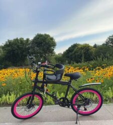 22inch Adult Variable-Speed Road Bike with Built-In Child Seat, Suitable for Taking Children Out, Dual Disc Brakes, for Both Men and Women