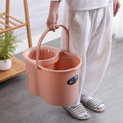 Household Hand-Pressed Mop Bucket with Pulley Thickeneded Rotating Squeeze Bucket Mop Cleaning Bucket Mop Screw Dry Bucket Large Capacity