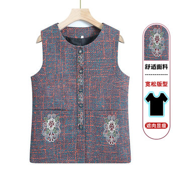 Middle-aged and elderly people's autumn clothes for women new style vest grandma suit autumn tops for elderly people's clothes for horse clips outside vests for women
