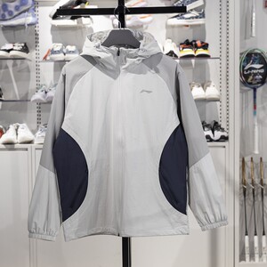 Li Ning sports windbreaker men's 2025 new fitness series water-repellent loose hooded jacket AFDV067
