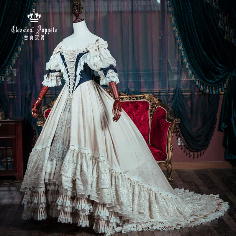 定製】古典玩偶伊麗莎白加冕禮女王版OP 羅莉塔lolitA洋裝-Taobao