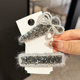 Gray mohair rhinestone hair clip, high-end side bangs, forehead broken hair clip, hair clip, exquisite BB clip