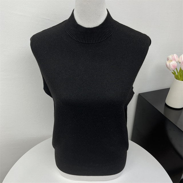 Middle-aged mother's clothing new versatile solid color half-high collar inner top middle-aged and elderly women's long-sleeved knitted bottoming shirt
