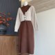 Fashionable and elegant mother wear autumn and winter dress top atmospheric medium-length skirt waist-hugging sweater for middle-aged and elderly women