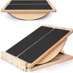 Wooden stretching board, fitness inclined pedal, multi-position adjustable Achilles tendon and calf stretcher, sports standing stretching