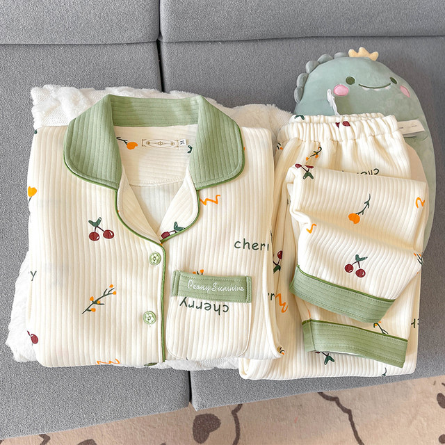 Autumn and winter air cotton confinement clothes spring and autumn pure cotton February 3 postpartum pregnant women pajamas breastfeeding and breastfeeding