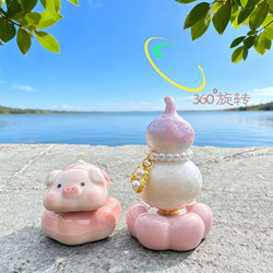 Ceramic Rotating Crystal Glaze Small Gourd Creative Desktop Decoration Ornament Jingdezhen Ceramic Rotating Car Decoration