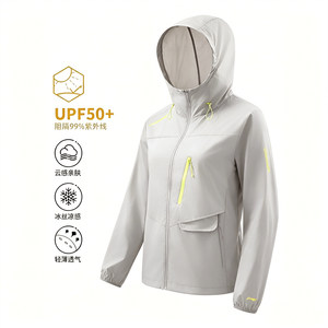 
Li Ning Sports Windbreaker Women's 2026 Summer New Outdoor CF Traceable Sunscreen and Water Repellent Loose Sports Windbreaker