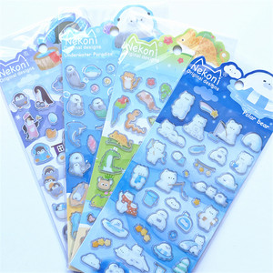 
Nekoni Stickers Cute Animal Series Penguin Polar Bear Underwater Paradise Glazed Three-dimensional Decorative Sticker