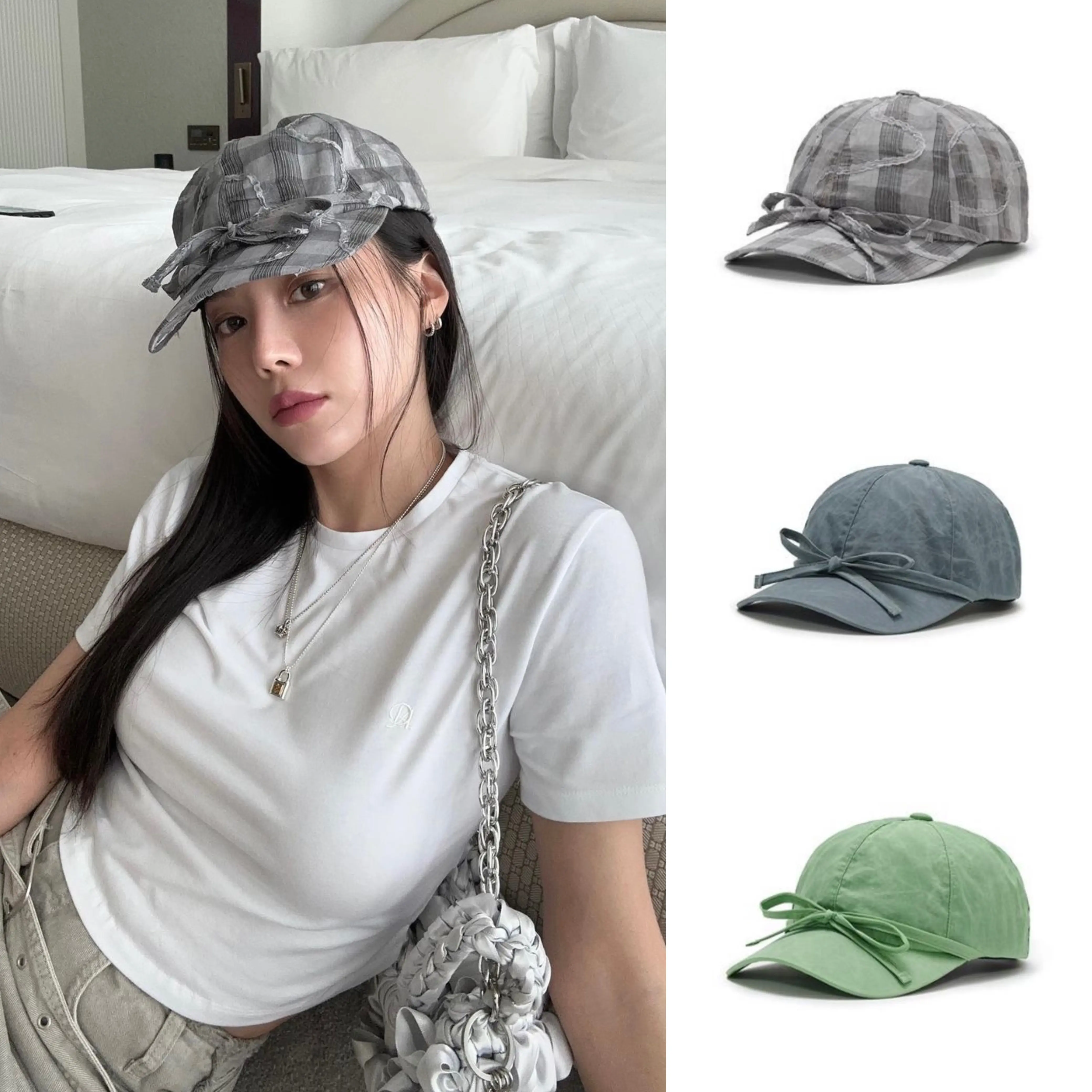 部分現貨●awesome needs 韓國設計師品牌 蝴蝶結可愛棒球帽帽子-Taobao