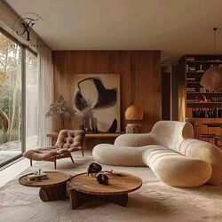 Wabi-Sabi Style Homestay Sofa, Hotel Lobby Lounge Area Sofa, Villa Model Room, Beauty Salon Reception Special-Shaped Sofa