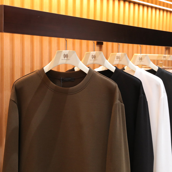 
Italian luxury 2025 autumn and winter new men's base layer modal blended air layer round neck sweatshirt 9292