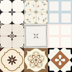 Bathroom Non-Slip Small Floral Tiles 400X400 Kitchen Floor Tiles Matte Non-Slip Wear-Resistant Floral Floor Tiles Balcony Floor Tiles