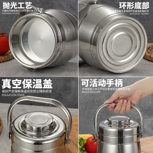 Stainless steel heat preservation pot drum type vacuum rice bucket rice ...