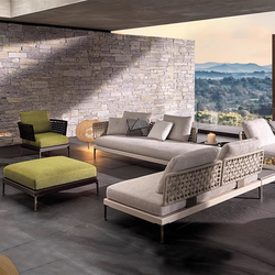 Nordic Outdoor Sofa and Coffee Table Set for Villa Courtyard Garden Leisure Furniture Designer Outdoor Balcony Rattan Chair