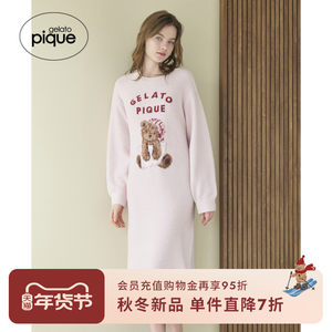 
gelato pique25 autumn and winter new women's nightgown half velvet good night bear dress PWNO254114