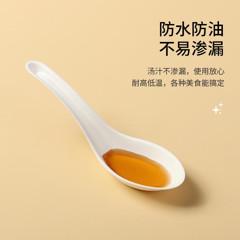 一次性中式汤勺环保可降解小勺调羹汤匙甜品勺唐人勺香港勺纸勺-淘宝网